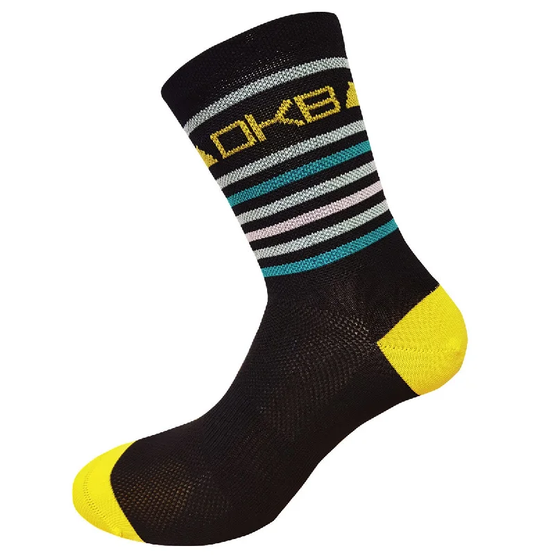 cycling clothing with plush fabric-Calze DKB MO7 - Giallo