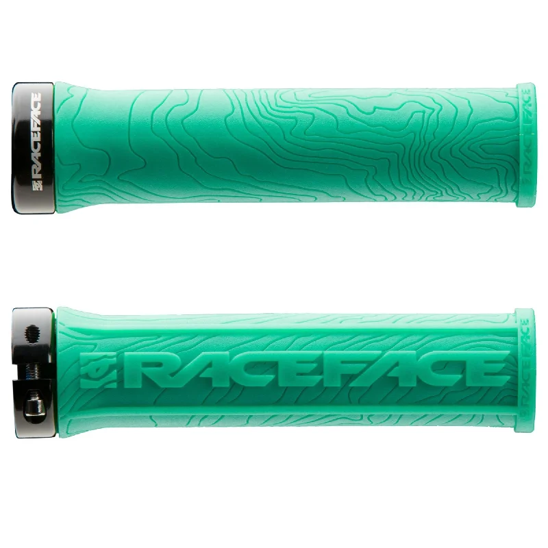 colorful flat bicycle grips-Race Face Half Nelson Lock-On Grips - Turquoise