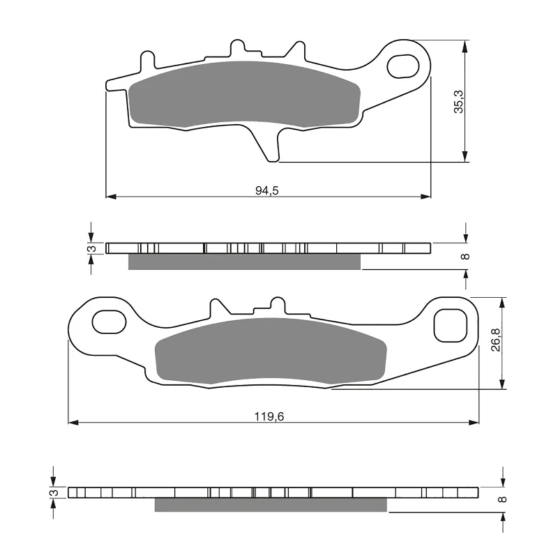 GOLDfren Brake Pads - K5 Off-Road Racing (PBPR302)