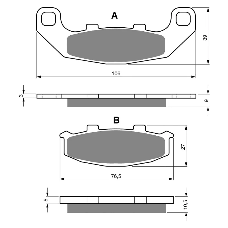 GOLDfren Brake Pads - S3 Sintered Sports (PBPH60)