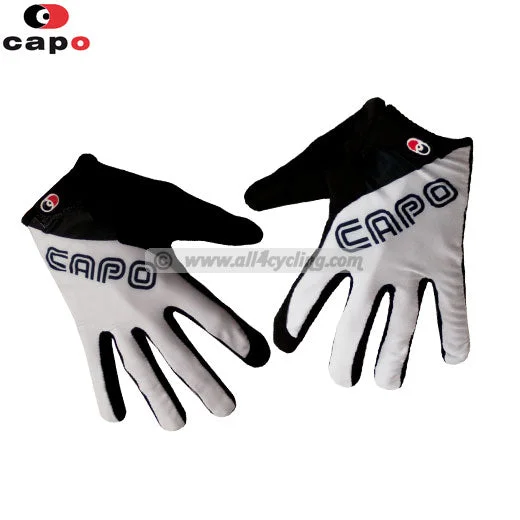 cycling clothing with plush padding-Guanti Capo Long  - Bianco