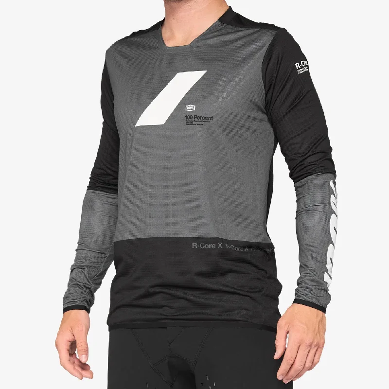 cycling clothing for social rides-Maglia maniche lunghe 100% R-Core X - Grigio nero