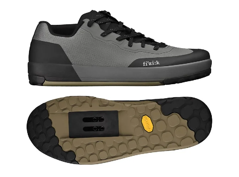 cycling clothing with peak flexibility-Fizik Gravita Versor Clipless MTB Shoe - Gray-Mud