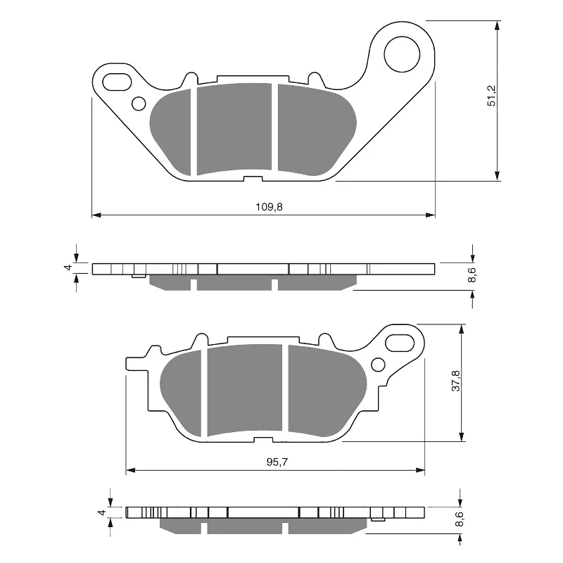 GOLDfren Brake Pads - S3 Sintered Sports (PBP404SC)