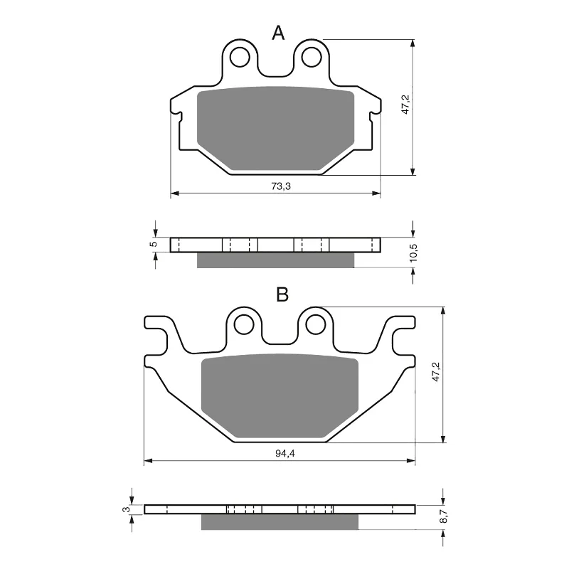 GOLDfren Brake Pads - K5 Off-Road Racing (PBPR333)