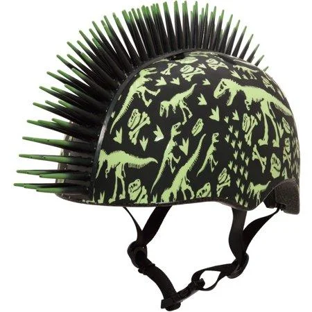 Bicycle helmet call answering-C.Preme Raskullz Toddler Safety Helmet - 3 Plus - T-Rex Bones Mohawk-Black