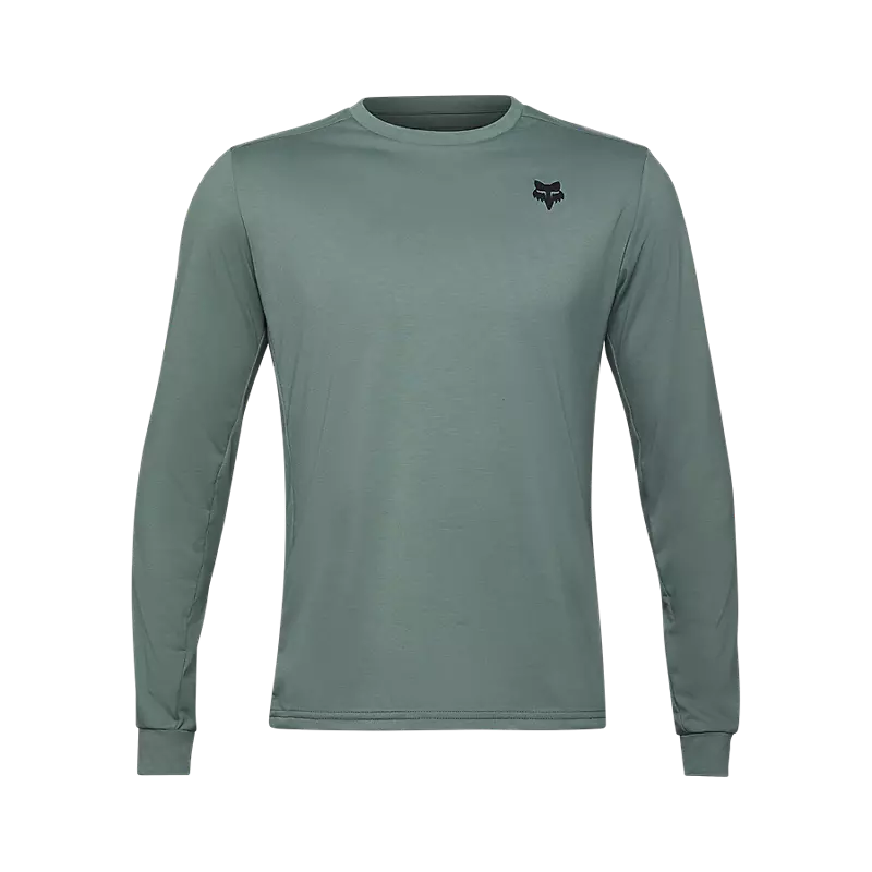 cycling clothing for humid weather-Fox Racing Ranger Dri Release Mid Long Sleeve MTB Jersey - Hunter Green