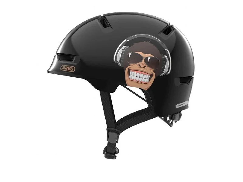 Bicycle helmet credit option-Abus Scraper Kid 3.0 Helmet - Monkey - Shiny Black