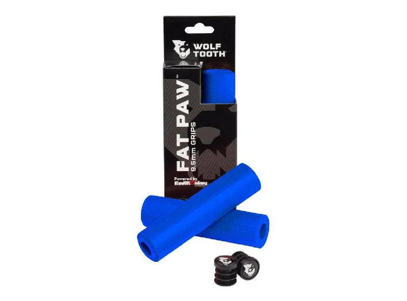 durable elite bicycle grips-Wolf Tooth Components Fat Paw Grips - Blue