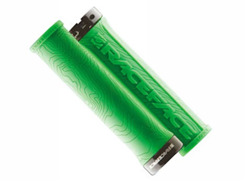 weather-resistant slide-on bicycle grips-Race Face Half Nelson Lock-On Grips - Green