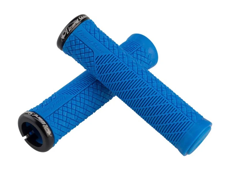 adult pliable bicycle grips-Lizard Skins Charger Evo Single-Sided Lock-On Grips - Electric Blue