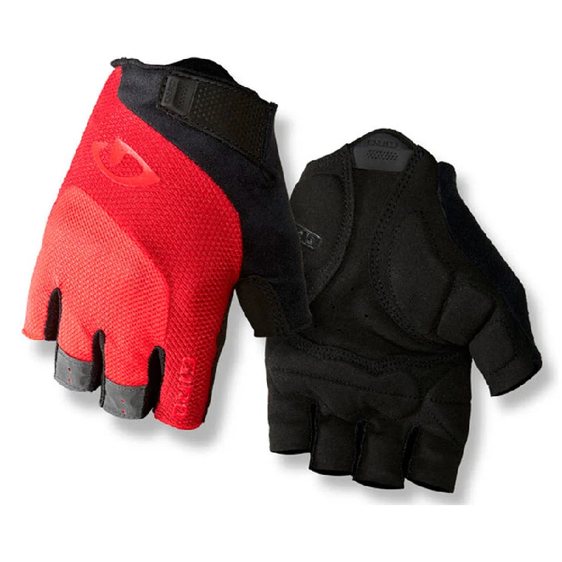 cycling clothing with plush fabric-Guanti Giro Bravo Gel - Rosso nero