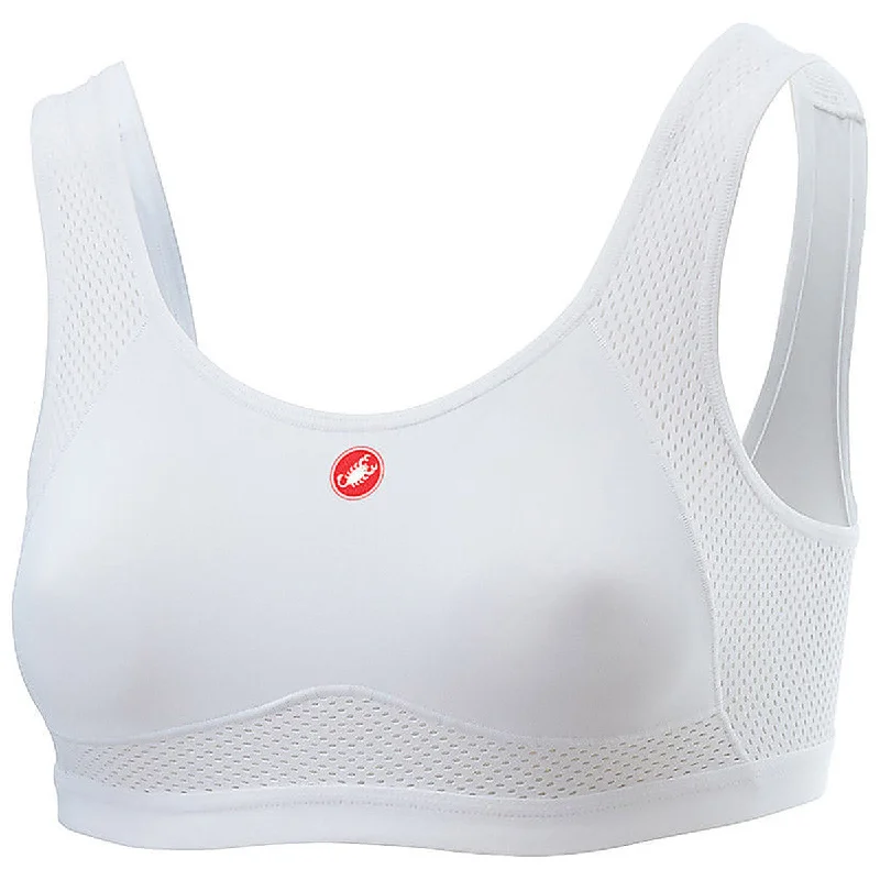 cycling clothing for mixed bikes-Reggiseno Castelli Rosso Corsa Light Bra - Bianco