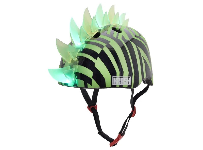 Bicycle helmet weight distribution-C.Preme Krash Youth Helmet - 8 Plus - Dazzle Green LED