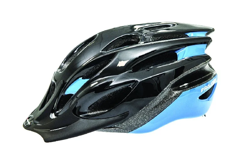 Bicycle helmet icy roads-RALEIGH MISSION EVO CYCLE BIKE HELMET BLACK- BLUE LARGE 58- 62cm