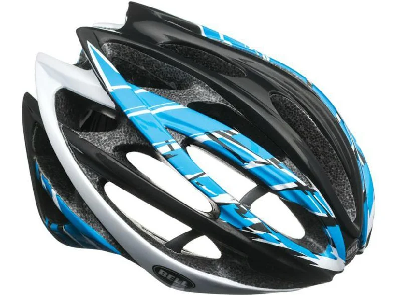 Bicycle helmet posture support-Bell Gage Race Road Helmet - Black-Blue-White Burnout