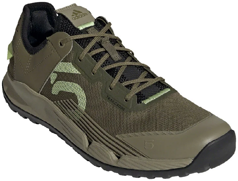 cycling clothing for harsh climates-Five Ten Five Ten Trailcross LT Flat Shoe - Men's, Focus Olive/Pulse Lime/Orbit Green