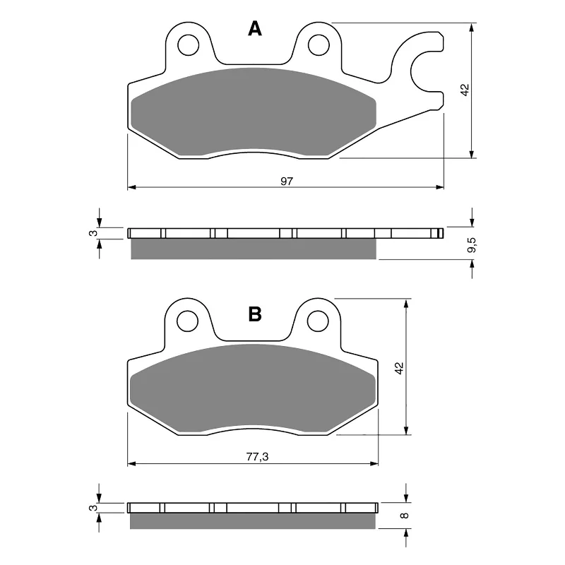 GOLDfren Brake Pads - S3 Sintered Sports (PBPH203)