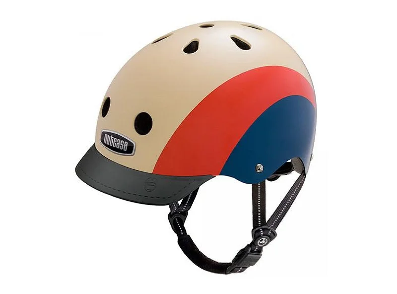 Bicycle helmet new arrival-Nutcase Throwback Street Helmet - Blue-Red-Beige