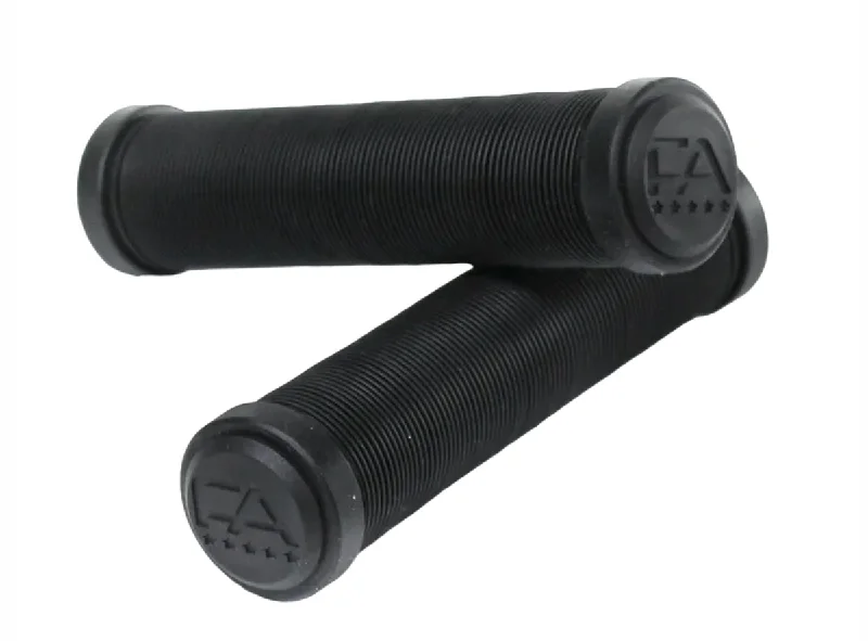 shock-absorbing mixed terrain grips-Free Agent Flangeless Shroom XL BMX Grips - Black