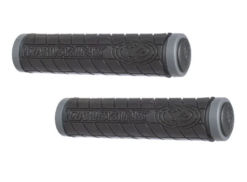 vintage torque-resistant bicycle grips-Lizard Skins Logo Dual Compound Grips - Black-Gray