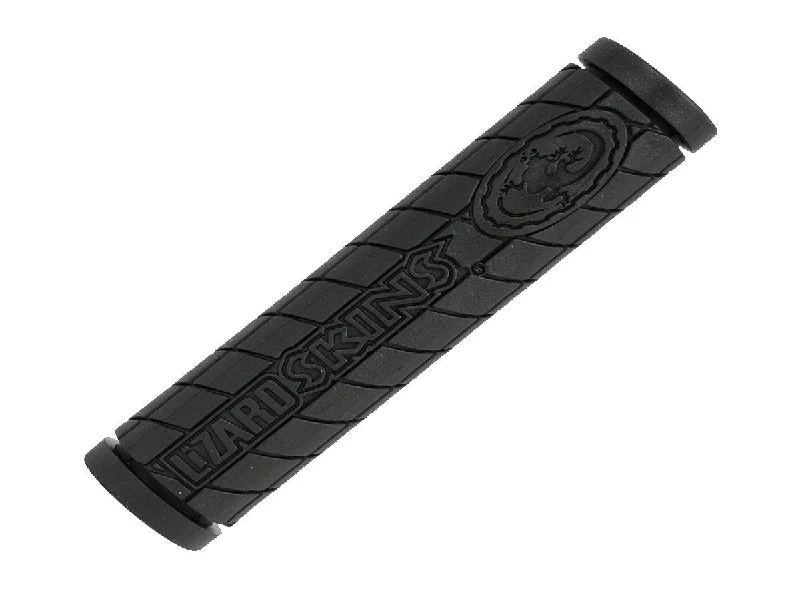 stylish adventure bicycle grips-Lizard Skins Single Compound Logo Grips - Black