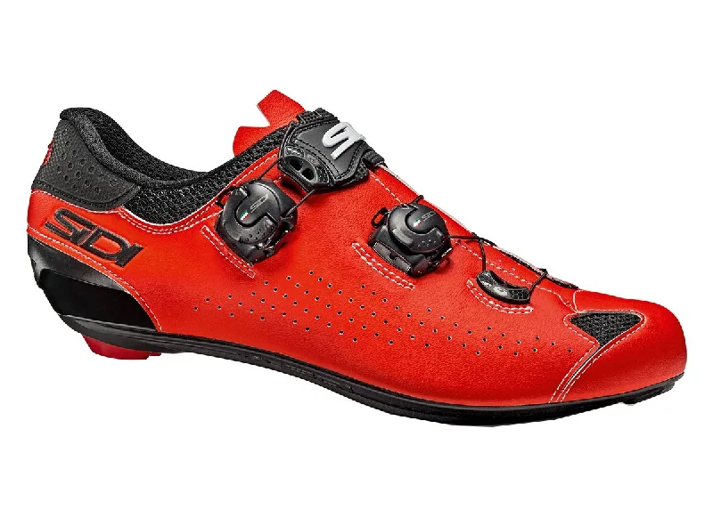 cycling clothing for squad uniforms-Sidi Genius 10 Road Shoe - Black-Fluo Red