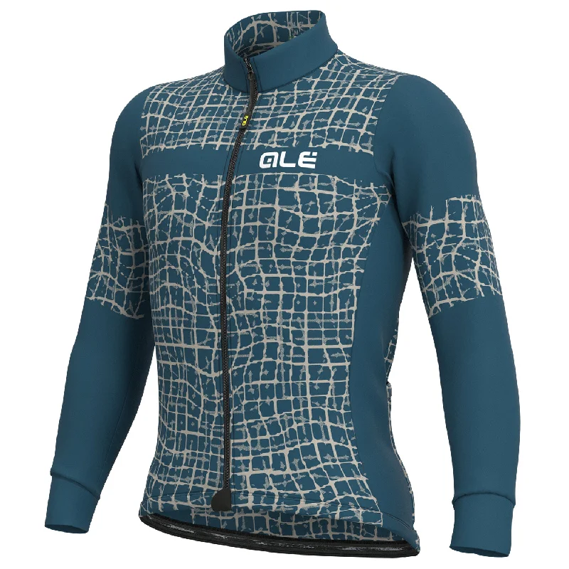 cycling clothing for wet days-Maglia maniche lunghe Ale Solid Wall - Petrolio