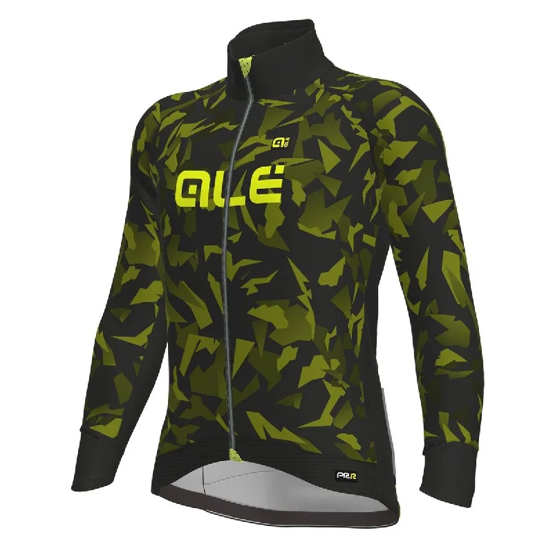 cycling clothing for vast trips-Giubbino Ale PRR Glass - Nero giallo