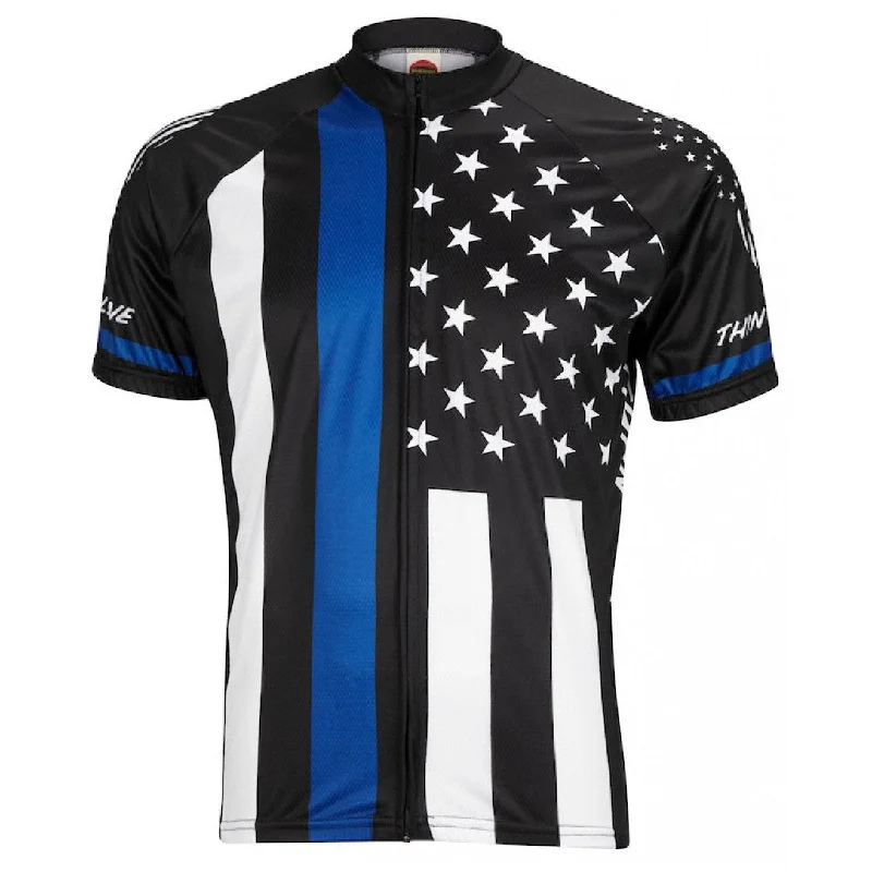 cycling clothing with sun sleeves-Men's Thin Blue Line Road Bike Jersey