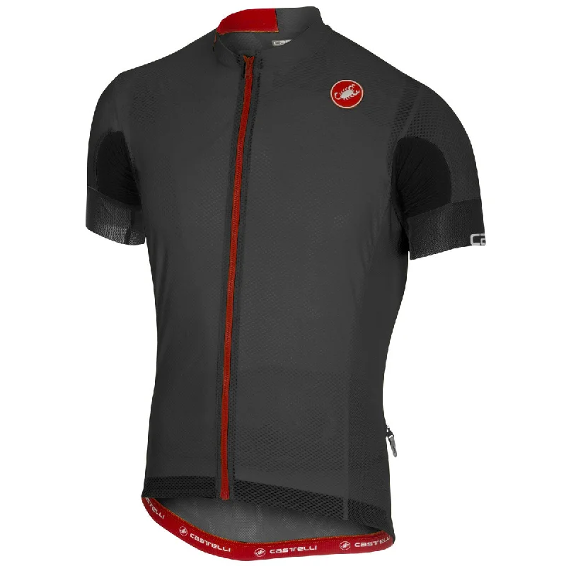 cycling clothing with thin warmth-Maglia Castelli Aero Race 4.1 Solid - Antracite