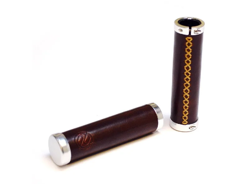 moisture-wicking bicycle grips-PDW Bourbon Lock-On Grips - Brown