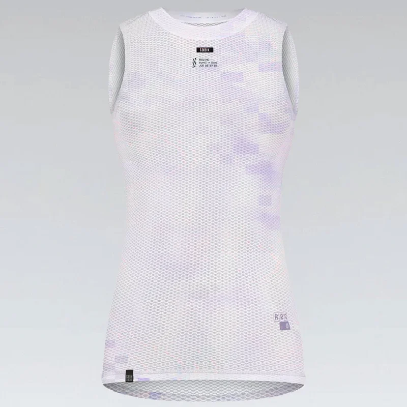 cycling clothing with cool mesh-Maglia intima senza maniche donna Gobik Second Skin - Bianco viola