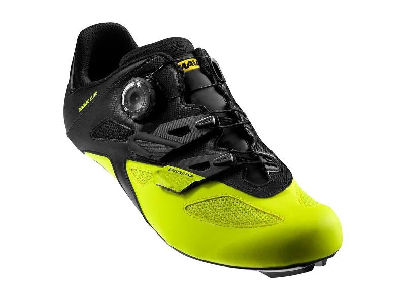 cycling clothing with big zips-Mavic Cosmic Elite Road Shoe - Black-Yellow