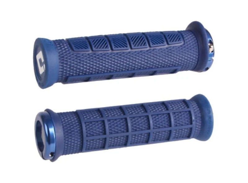 cushioned urban bicycle grips-ODI Elite Pro Lock-On Bonus Pack MTB Grips - Navy Blue