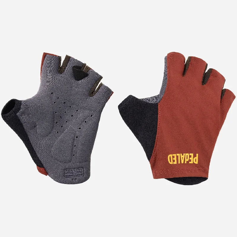 cycling clothing with soft pads-Guanti Pedaled Odyssey - Rosso