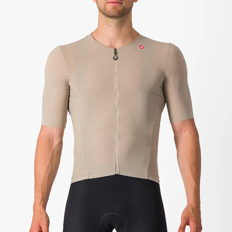 cycling clothing with sweat control-Maglia Castelli Premio - Beige