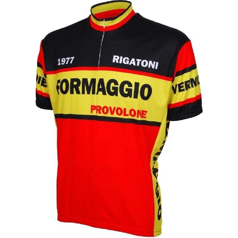 durable cycling clothing for trails-Men's Formaggio 1977 Retro Road Bike Jersey