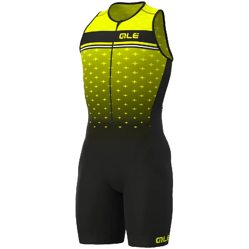 cycling clothing with comfy fit-Body senza maniche Ale Long Tri Stars - Giallo