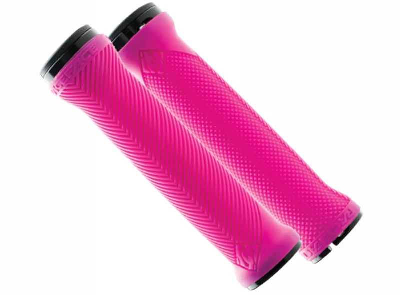 gradient reinforced bicycle grips-Race Face Love Handle Grips - Neon Pink