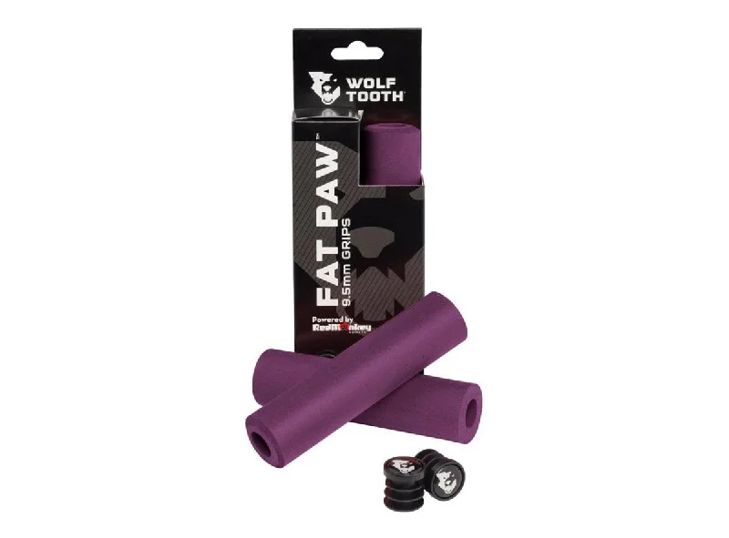 matte finish adventure bike grips-Wolf Tooth Components Fat Paw Grips - Purple