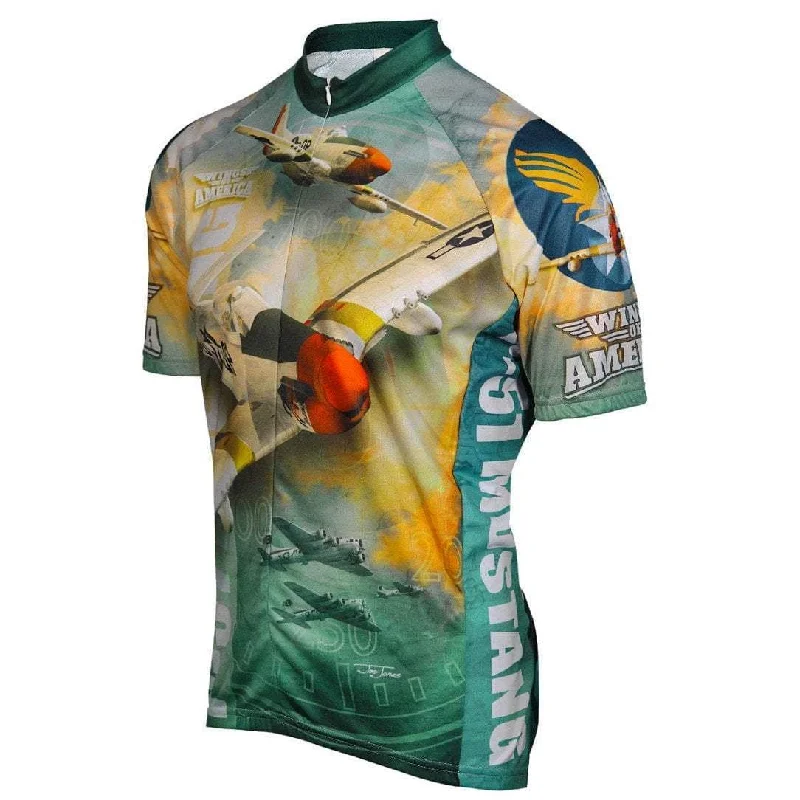 bright cycling clothing for safety-Men's P-51 Mustang Road Bike Jersey