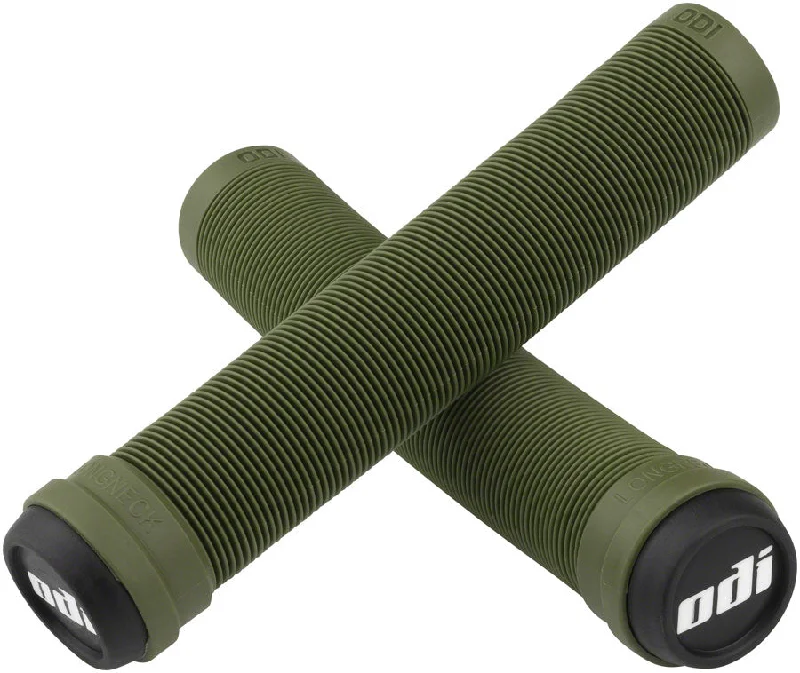 solid color futuristic bicycle grips-ODI SOFT X-LONGNECK GRIPS - ARMY GREEN 160MM