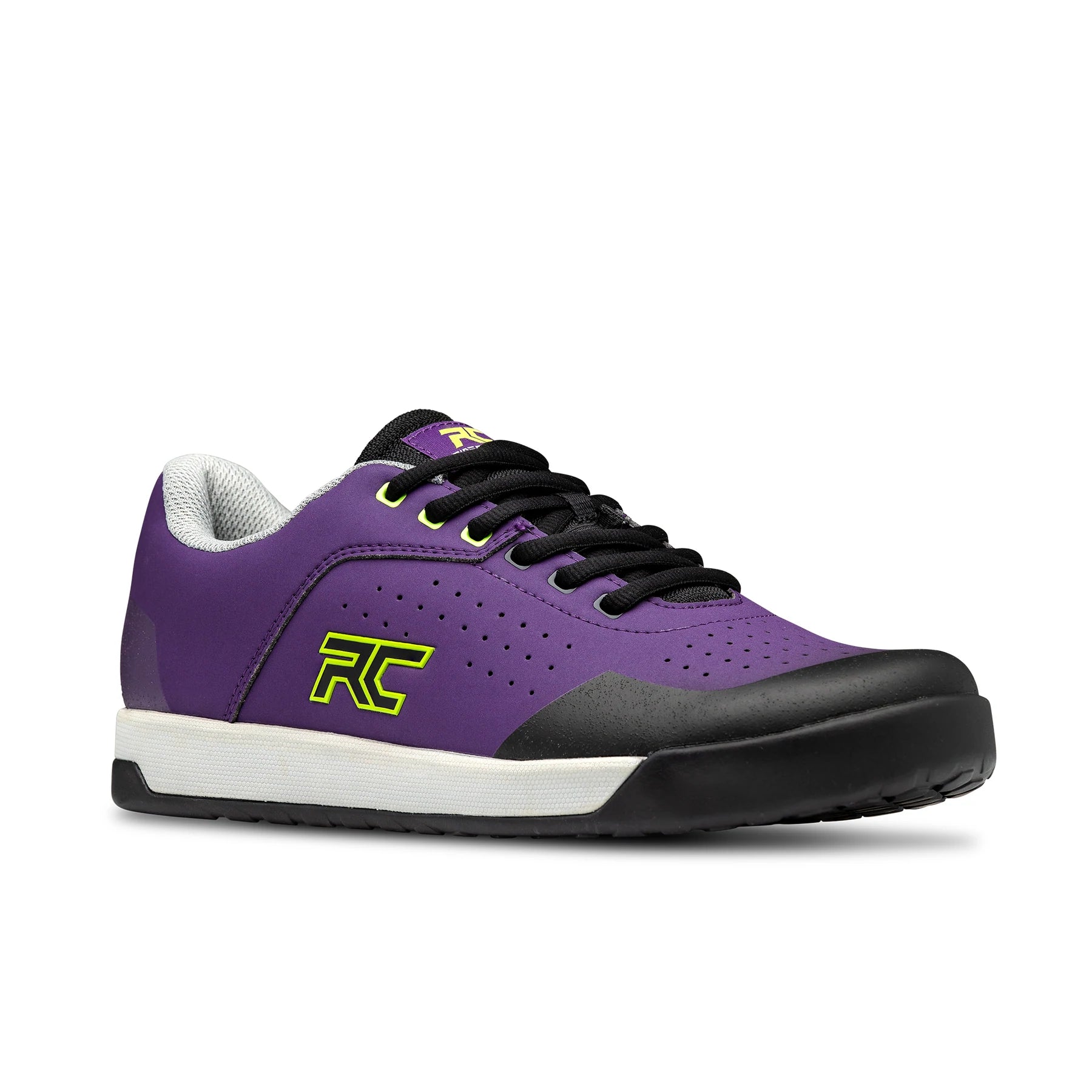 cycling clothing for wet zones-Ride Concepts Hellion Flat Pedal MTB Shoe - Purple-Lime - 2022