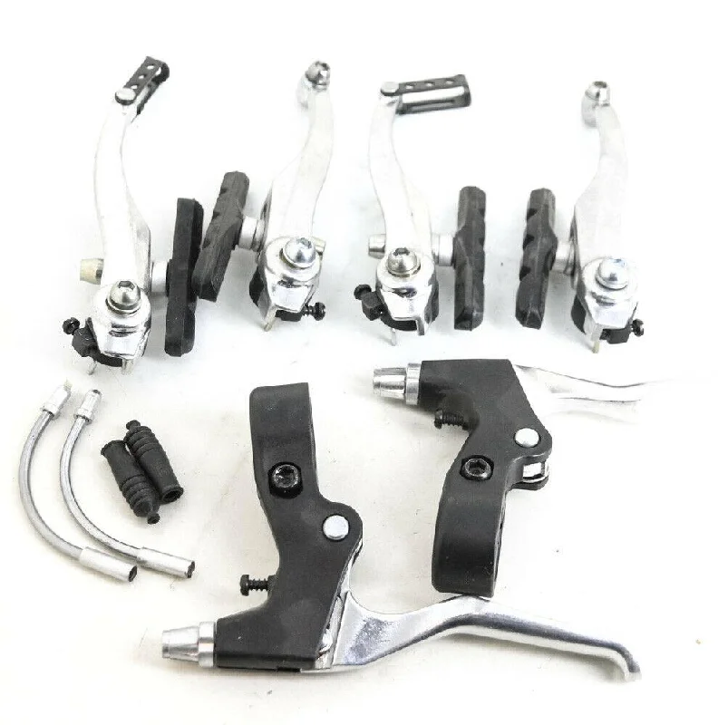 V-Brake Linear Pull Brakeset + Brake Levers Silver Bike NEW