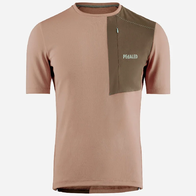 cycling clothing with light trim-T-Shirt Pedaled Odyssey Merino - Marrone