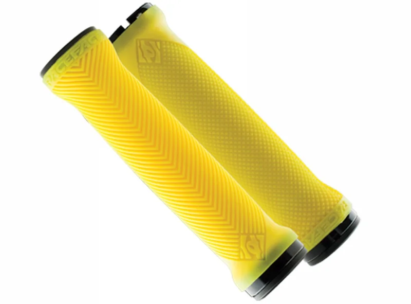 textured rubber sleek bicycle grips-Race Face Love Handle Grips - Neon Yellow