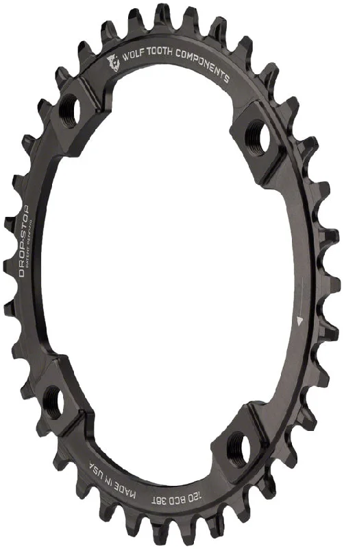 Wolf Tooth 120 BCD Chainring - 36t 120 BCD 4-Bolt Drop-Stop Black