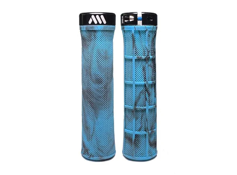 impact-resistant bicycle grips-AMS Berm Lock-On Grip - Blue Camo