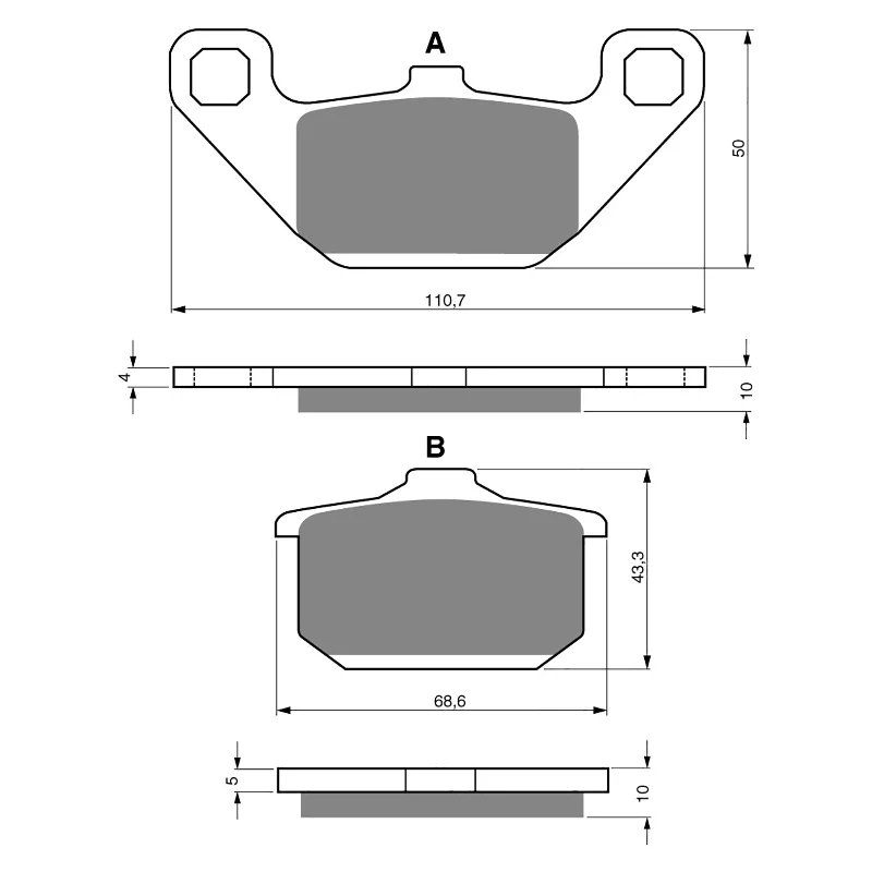 GOLDfren Brake Pads - S3 Sintered Sports (PBPH26)